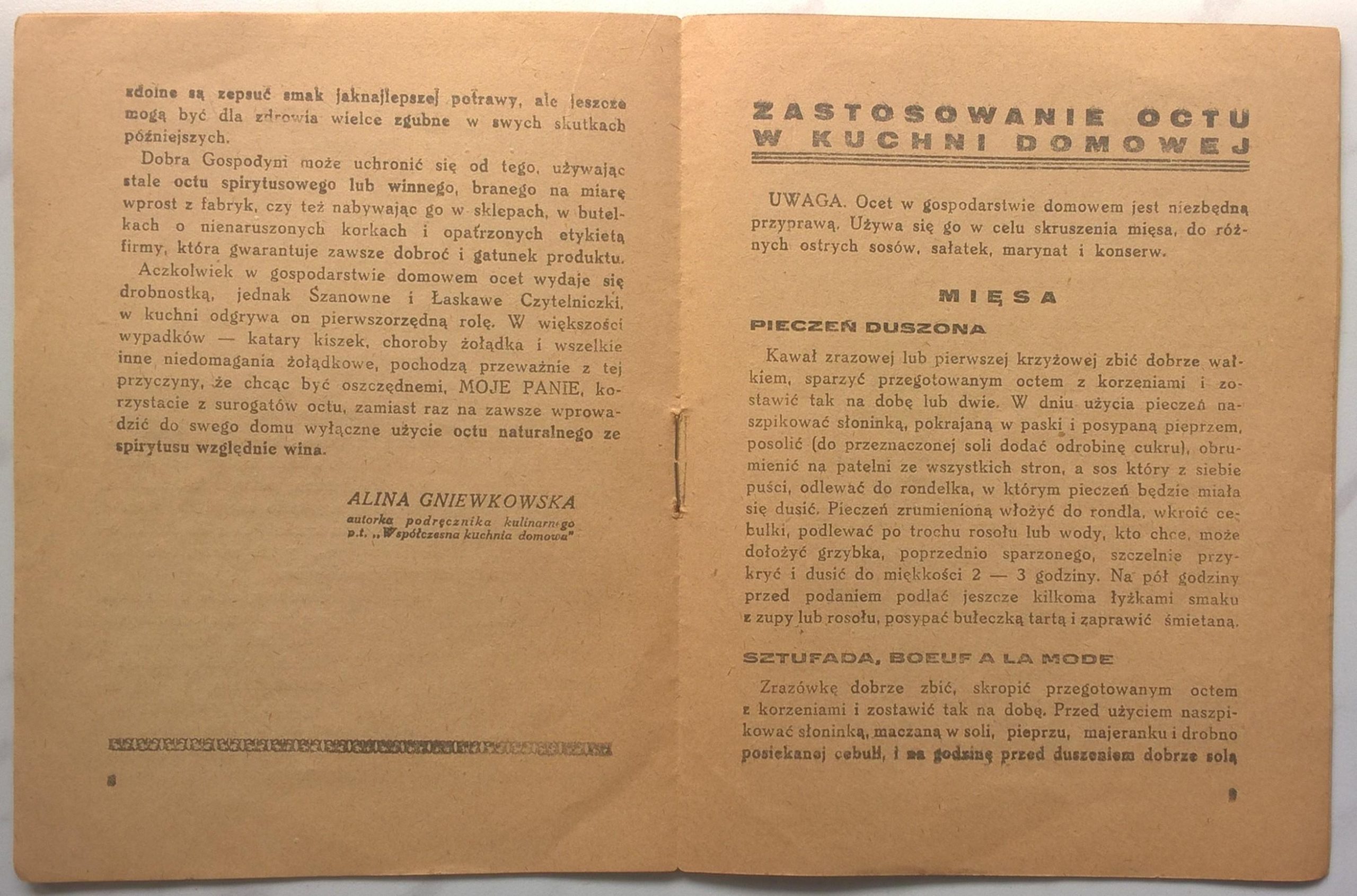 Broszura "Ocet naturalny i jego zastosowanie", 1929 r.