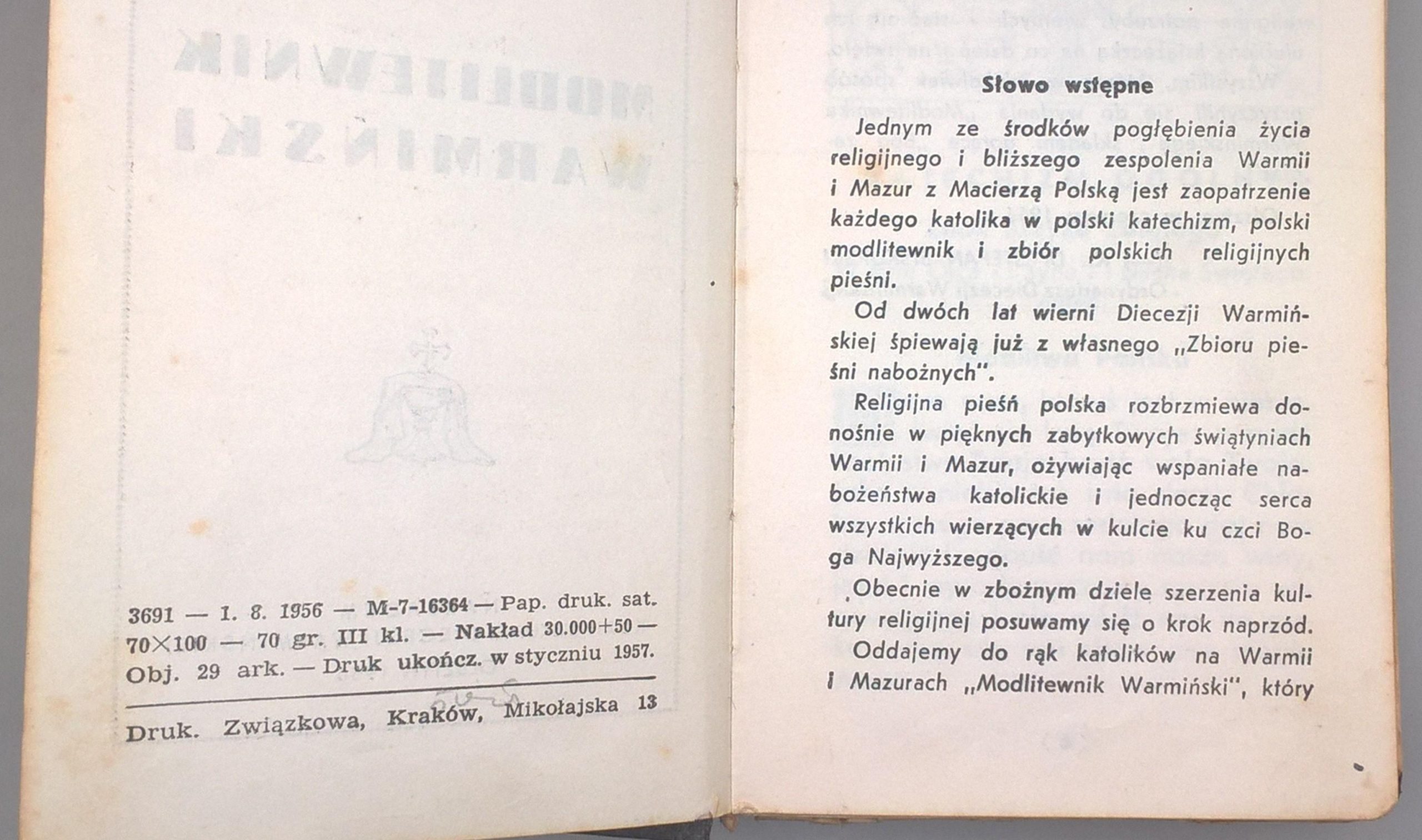 "Modlitewnik warmiński", 1956 r.