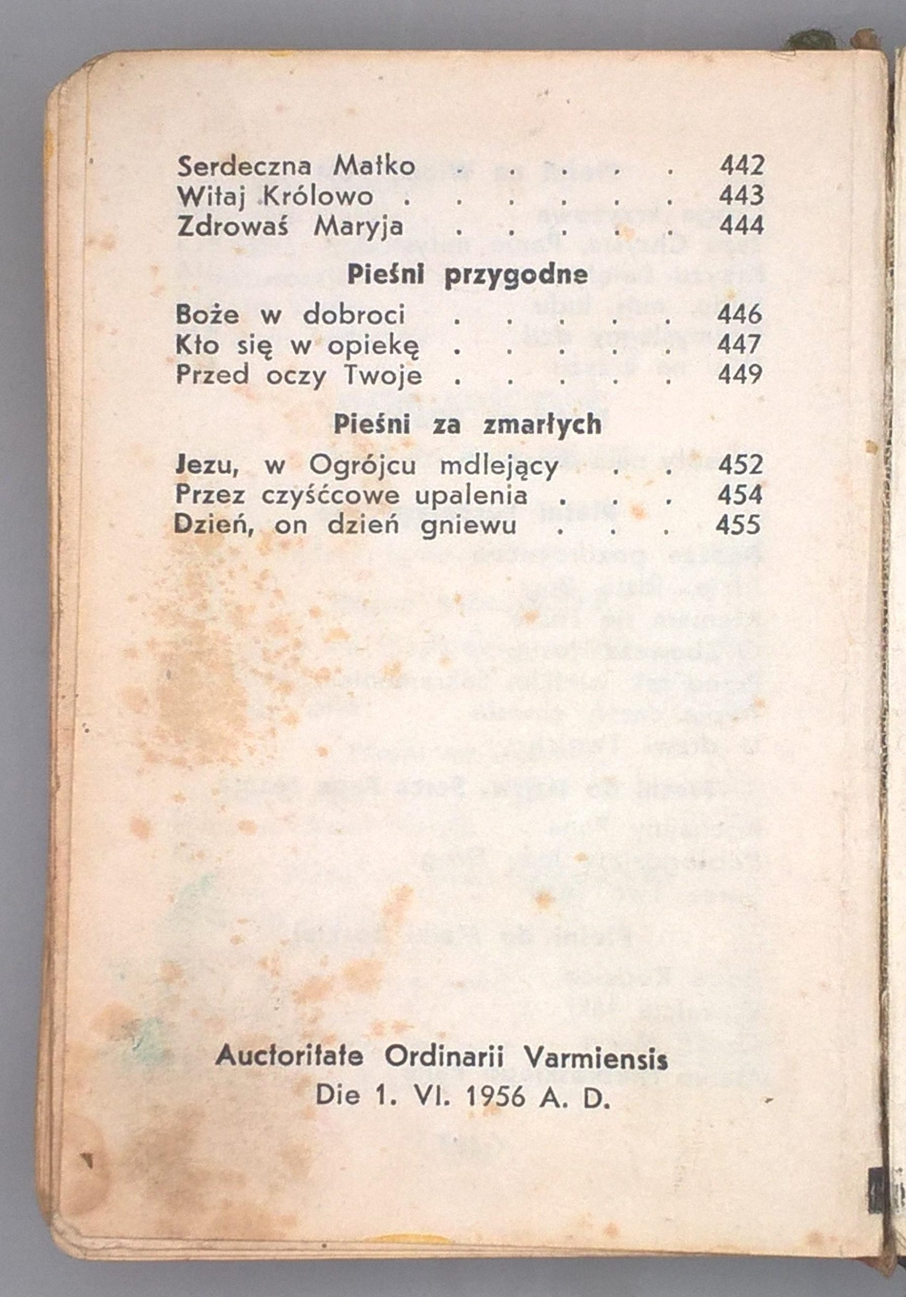"Modlitewnik warmiński", 1956 r.