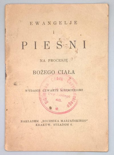 Książeczka "Ewangelie i pieśni na procesję Bożego Ciała", 1932 r.