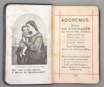 Książeczka modlitewna w języku niemieckim "Adoremus", 1897 r.