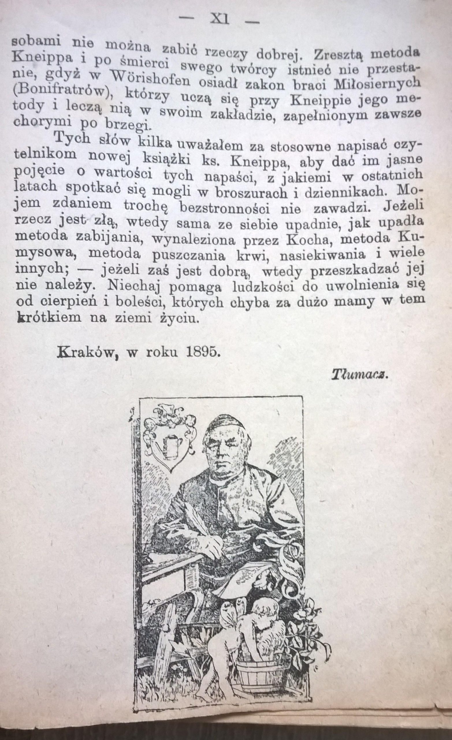 Książka "Mój testament dla zdrowych i chorych" Sebastian Kneipp, 1895?