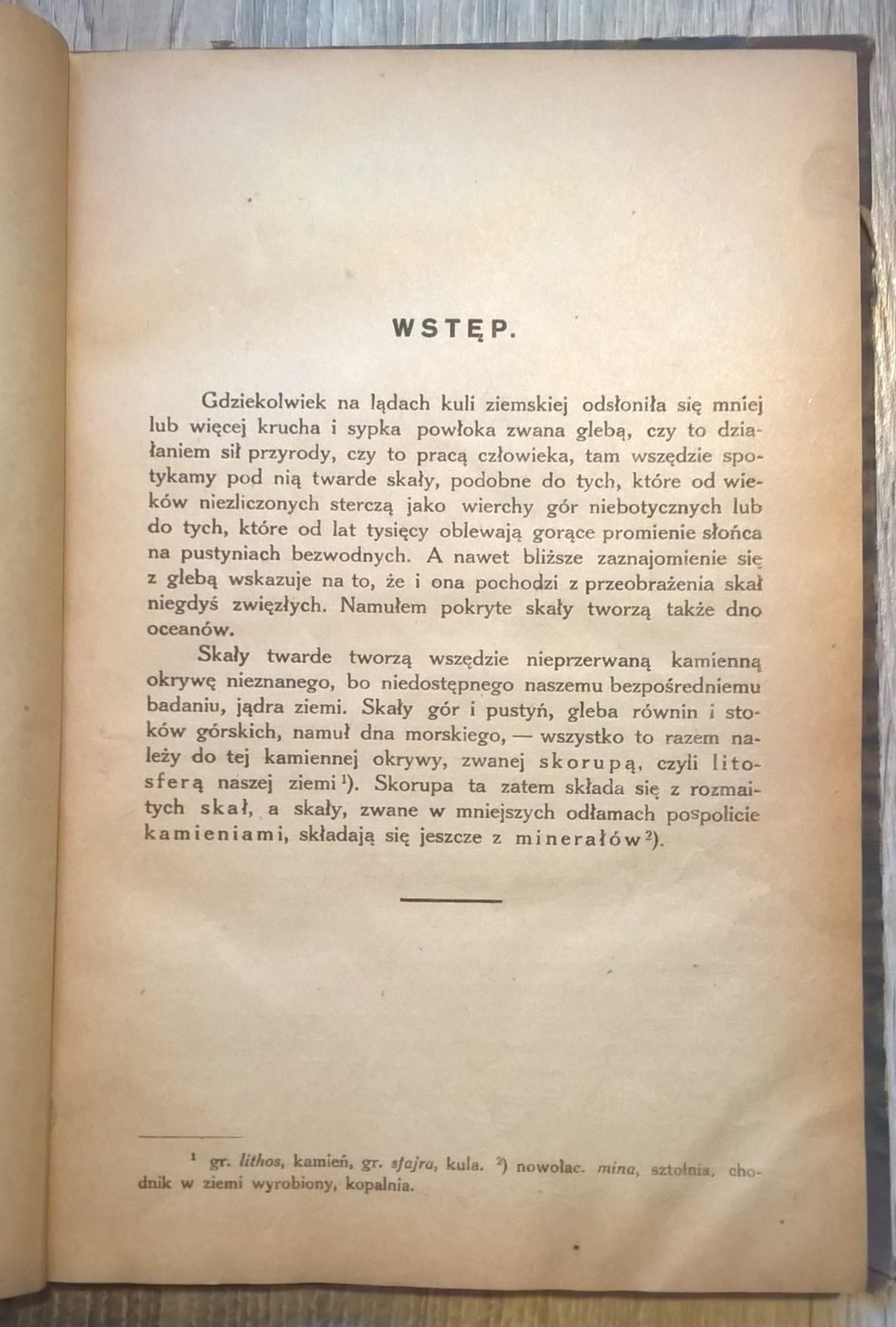 Książka "Mineralogia i geologia" M. i J. Łomniccy - Lwów, 1921 r.