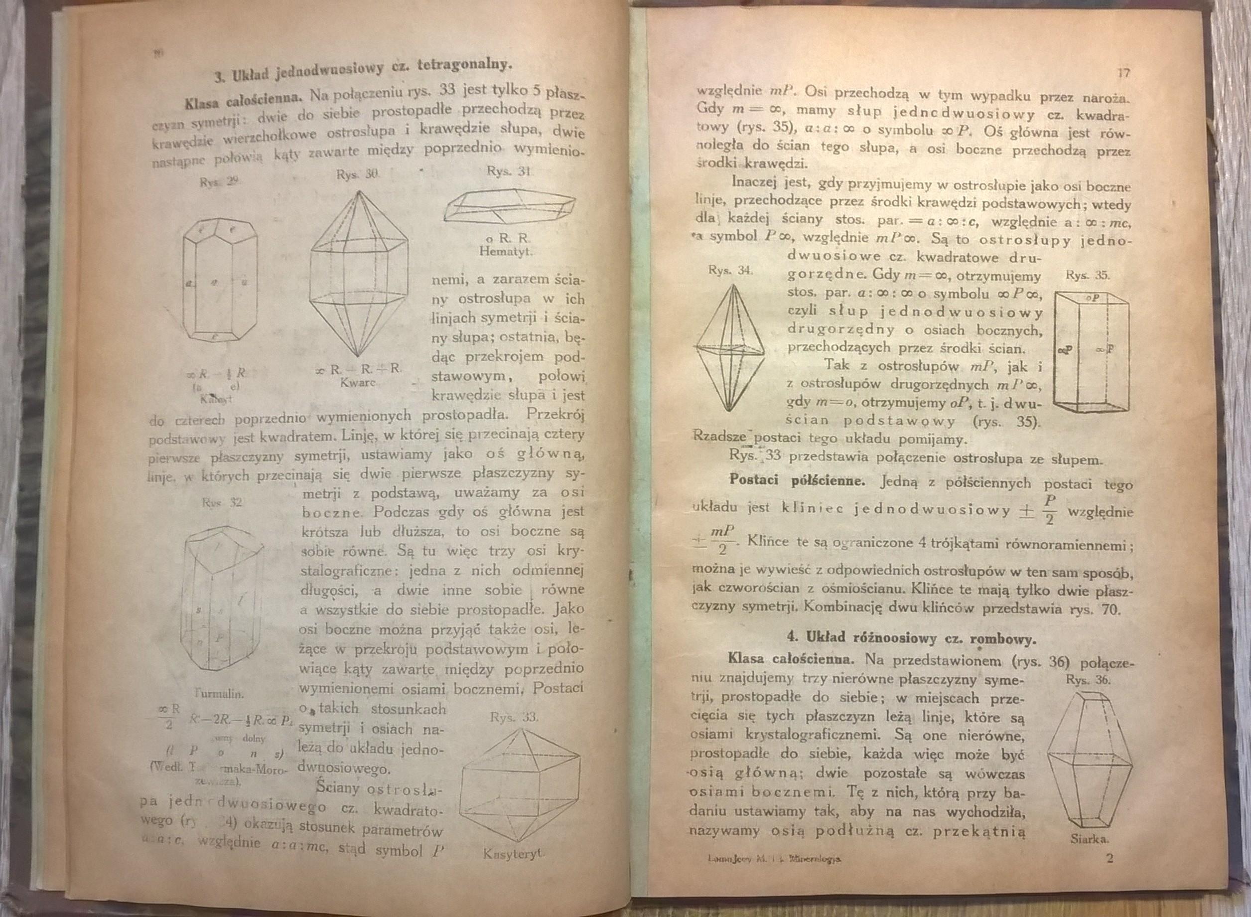 Książka "Mineralogia i geologia" M. i J. Łomniccy - Lwów, 1921 r.