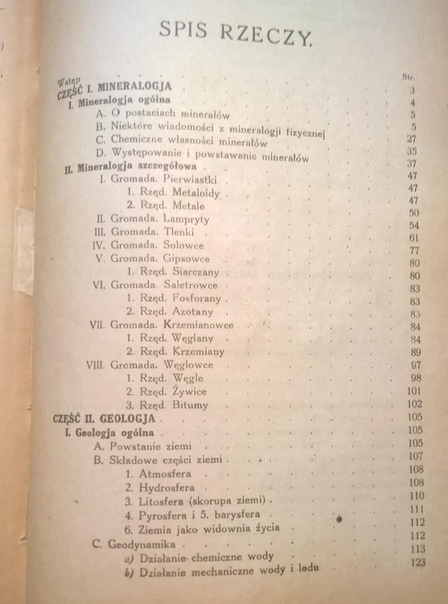 Książka "Mineralogia i geologia" M. i J. Łomniccy - Lwów, 1921 r.