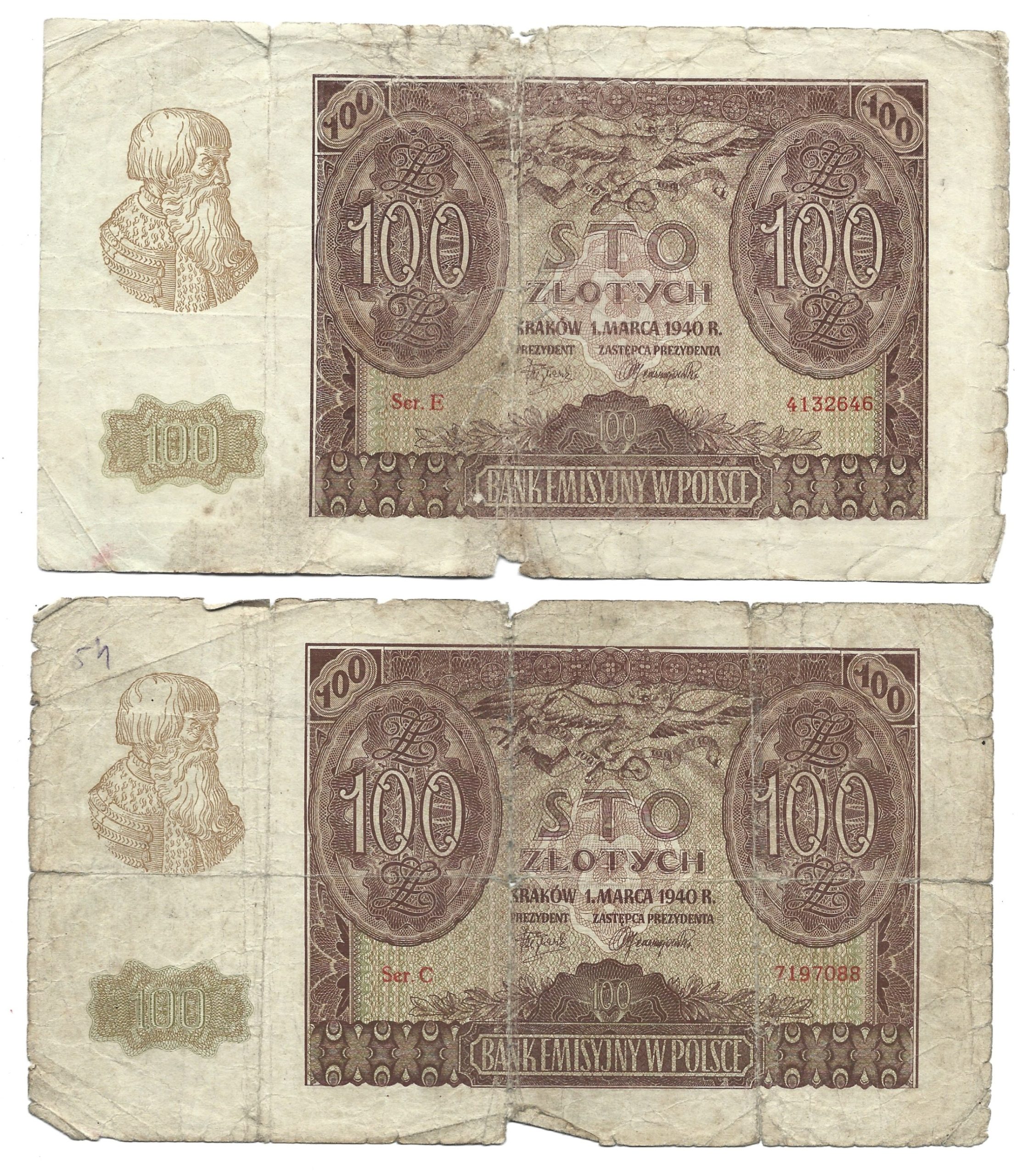 Zestaw banknotów polskich - 7 sztuk