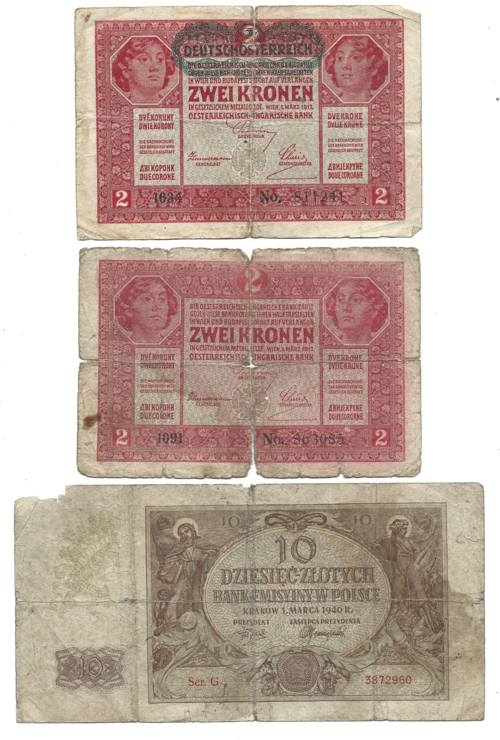 Zestaw banknotów polskich i zagranicznych - 35 sztuk