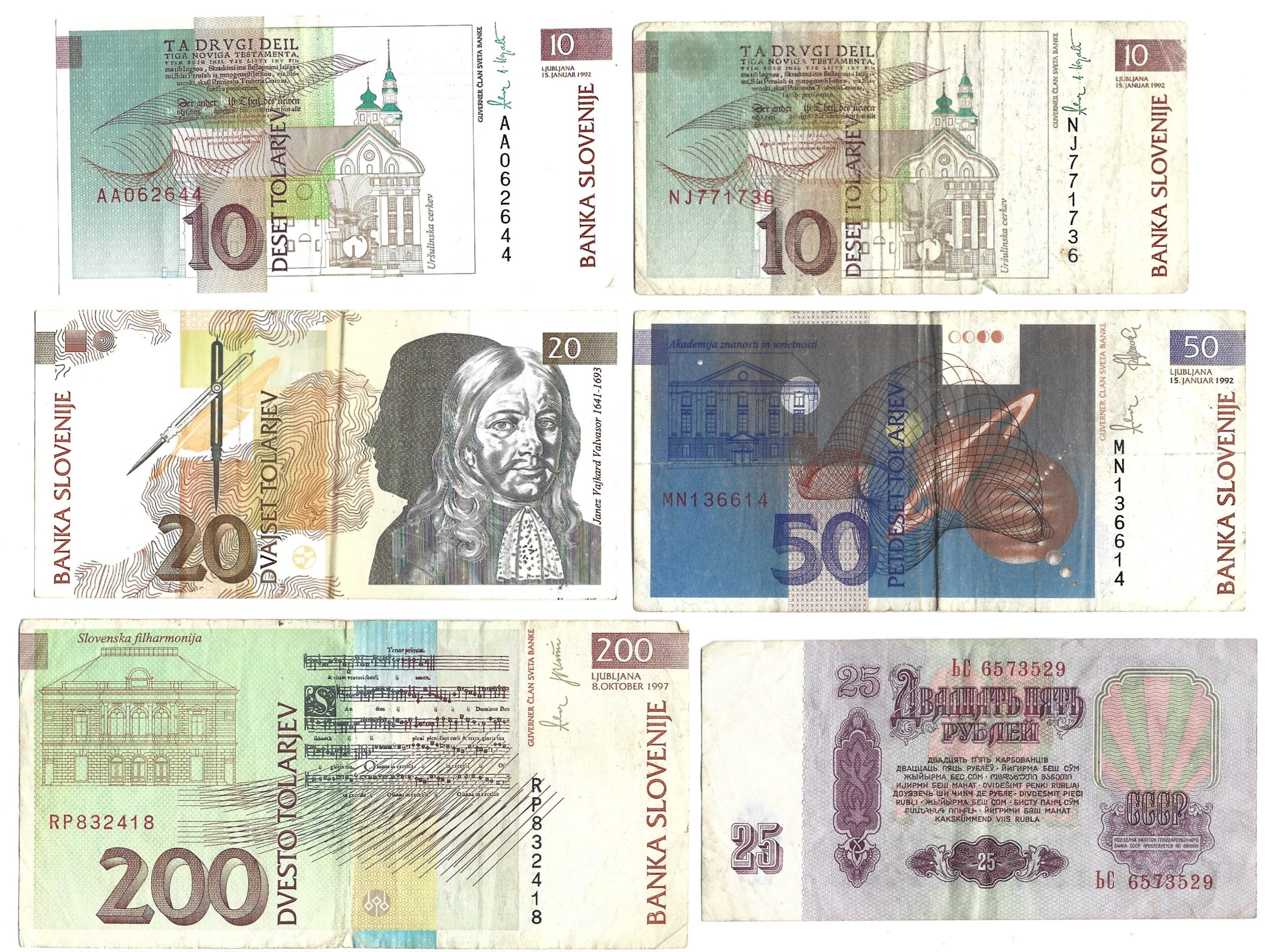 Zestaw banknotów zagranicznych - 19 sztuk
