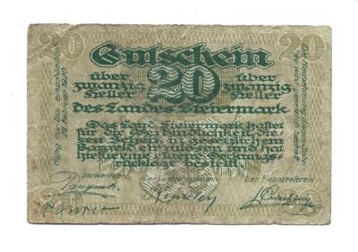 Banknot – 20 heller Des Landes Steiermark – 20 halerzy, Kraj związkowy Styria, 1920 r.