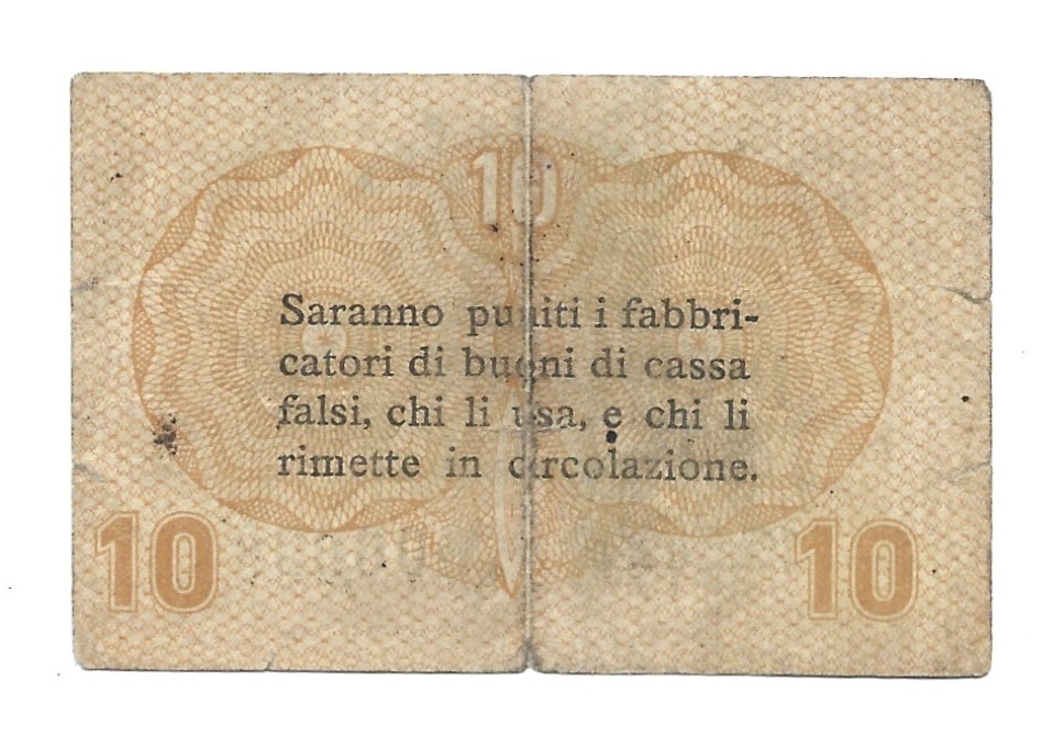 Banknot - 10 DIECI CENTESIMI - 10 centów, 1918 r.