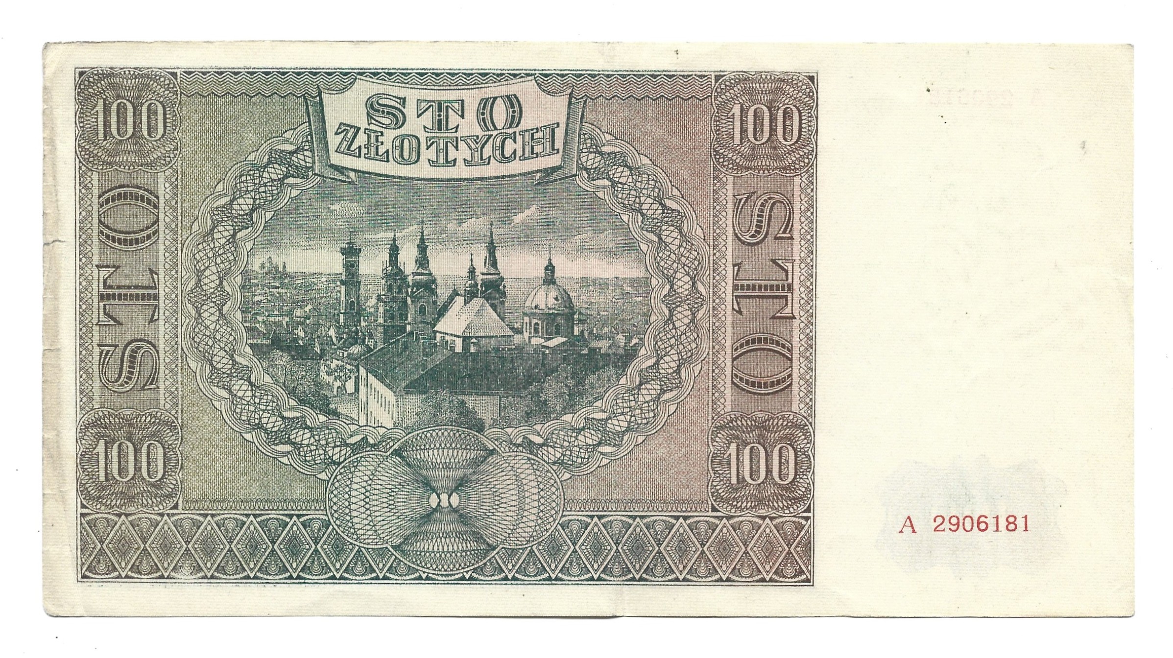 Banknot – 100 (STO) ZŁOTYCH, 1941 r. – Bank Emisyjny w Polsce
