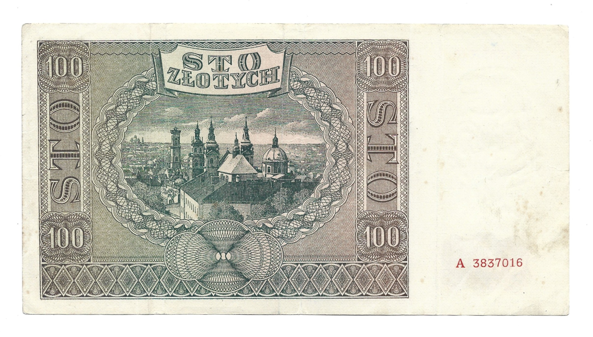 Banknot – 100 (sto) ZŁOTYCH, 1941 r. – Bank Emisyjny w Polsce