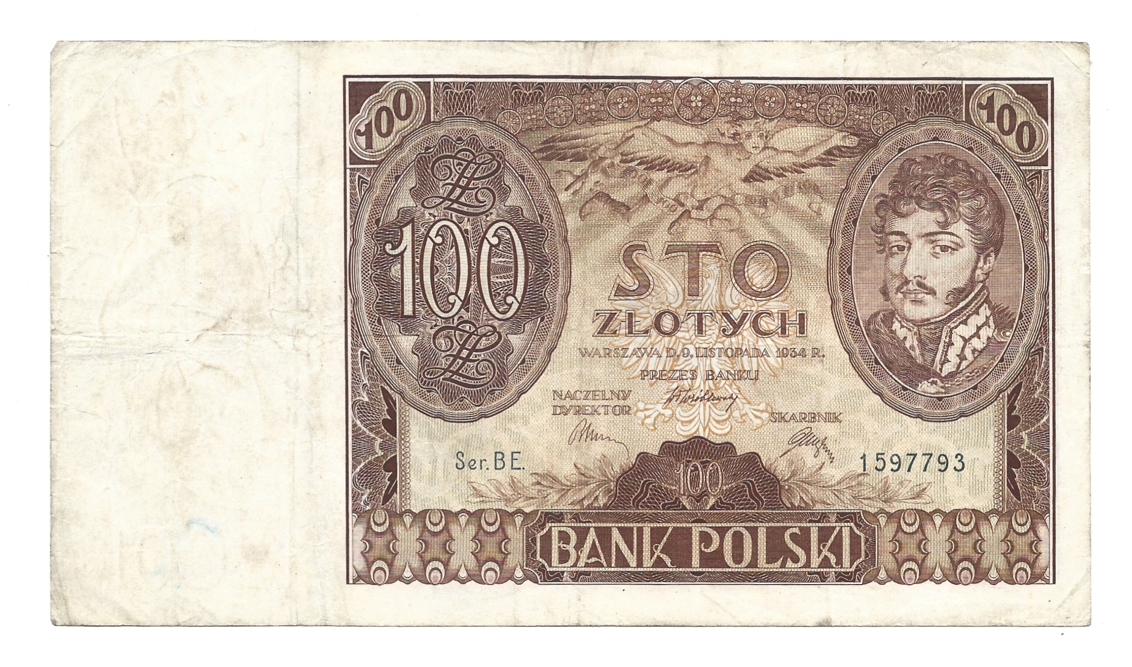 Banknot – 100 ZŁOTYCH (sto złotych) - Bank Polski - 1934 r.