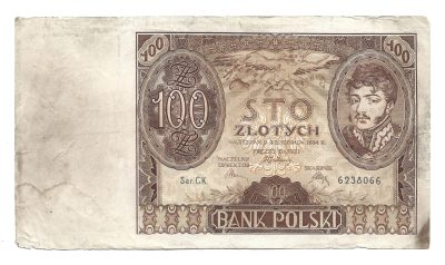 Banknot – 100 ZŁOTYCH (sto złotych), 1934 r. – Bank Polski