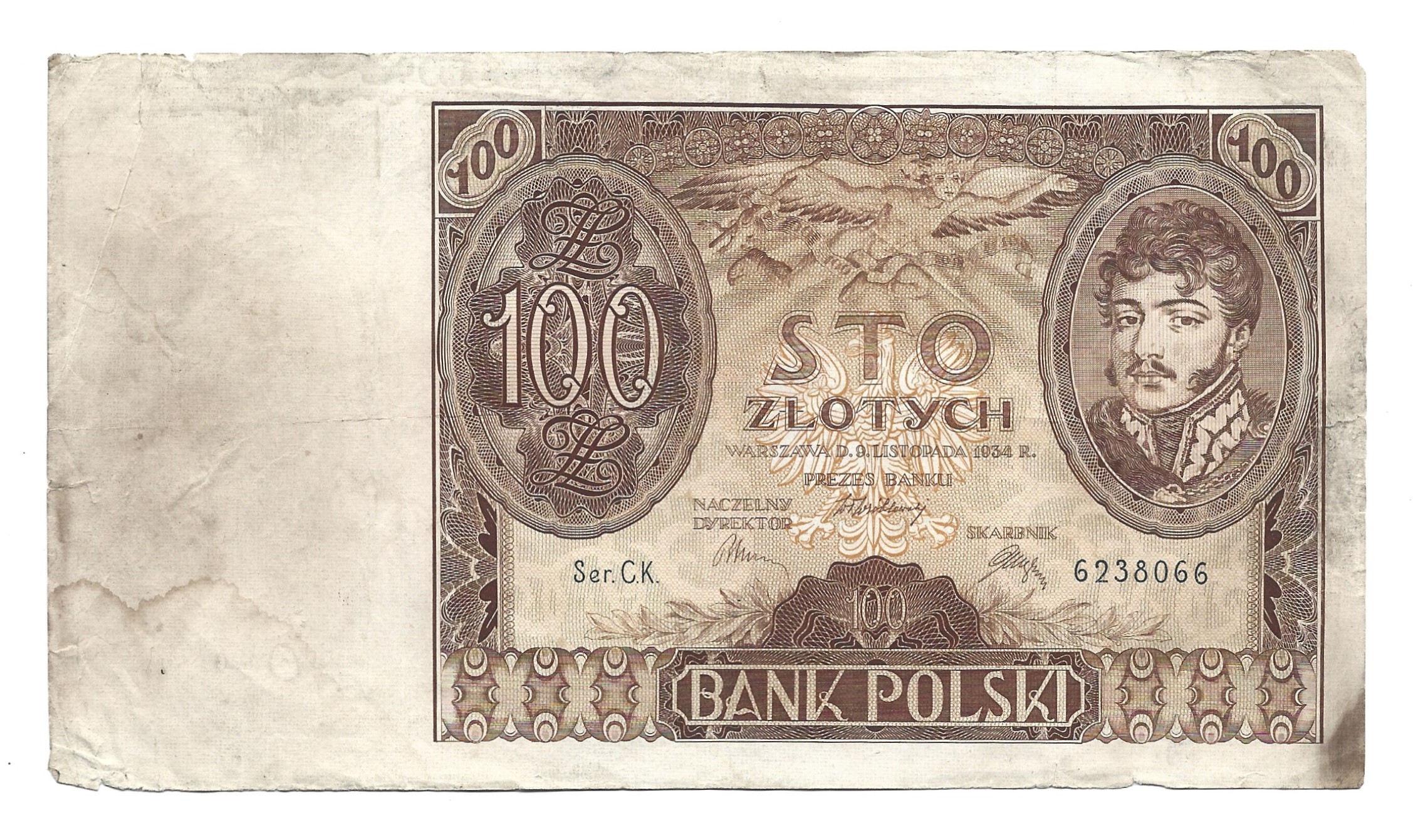 Banknot – 100 ZŁOTYCH (sto złotych), 1934 r. – Bank Polski