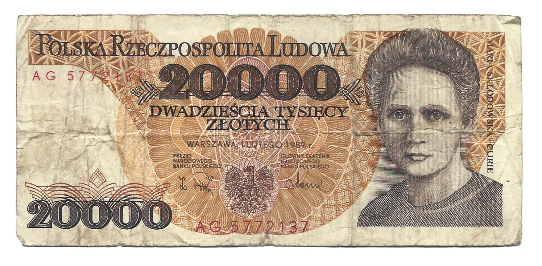 Banknot PRL - 20 000 zł, 1989 r.