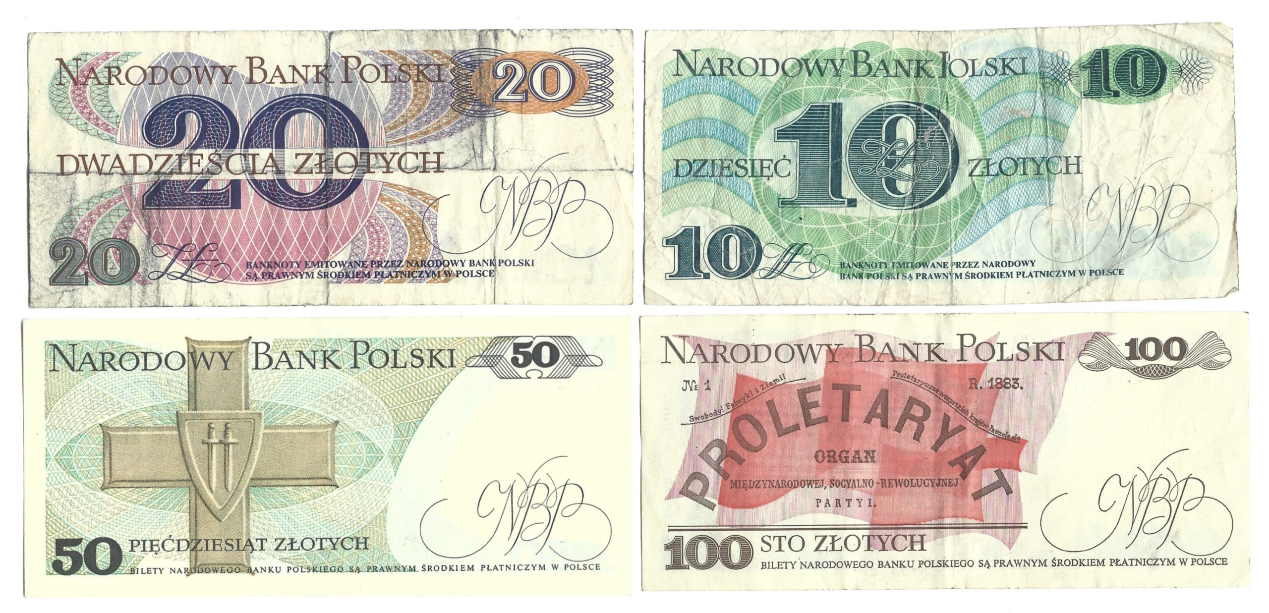 Zestaw banknotów polskich, PRL – 10 sztuk