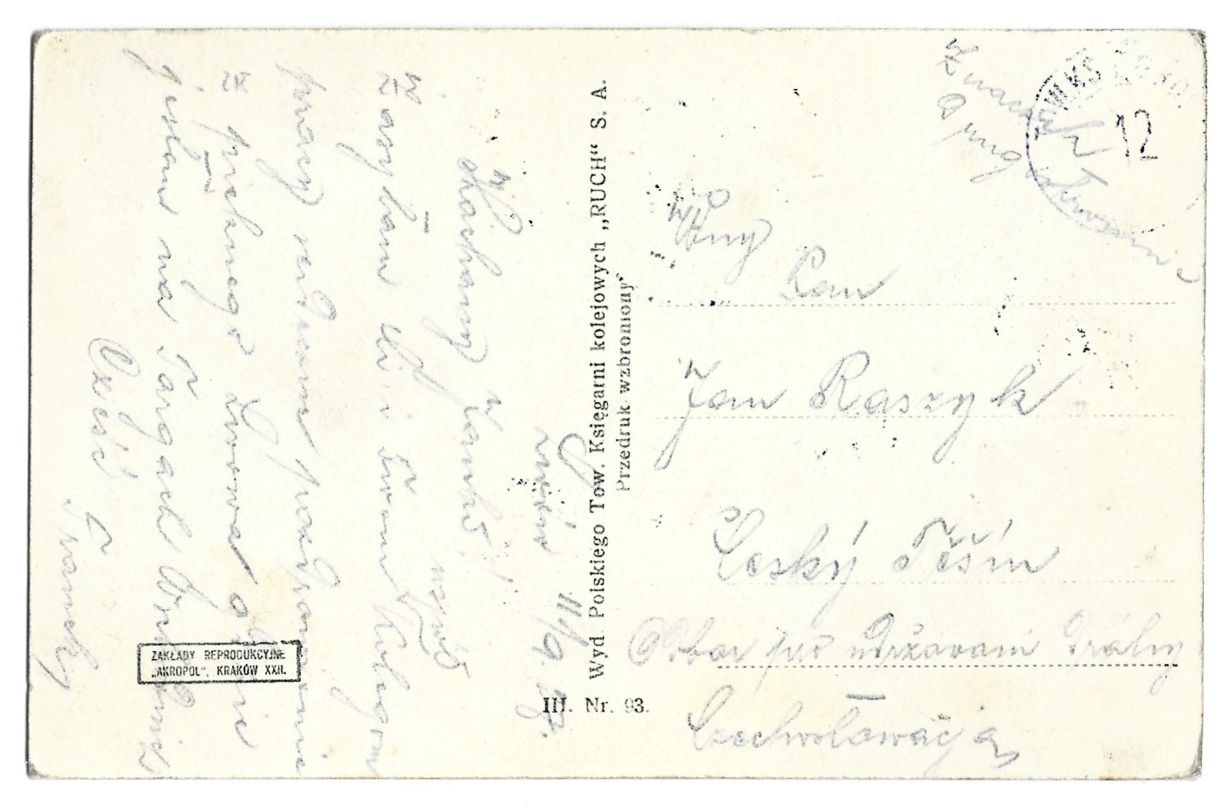 Pocztówka - LWÓW. Pomnik Sobieskiego, 1927 r.