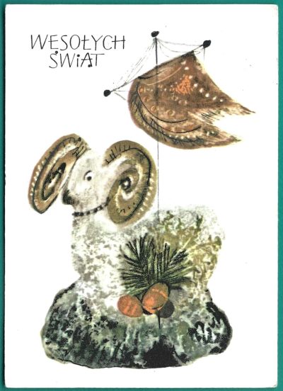Pocztówka wielkanocna - WESOŁYCH ŚWIĄT - Bohdan Wróblewski, 1966 r.