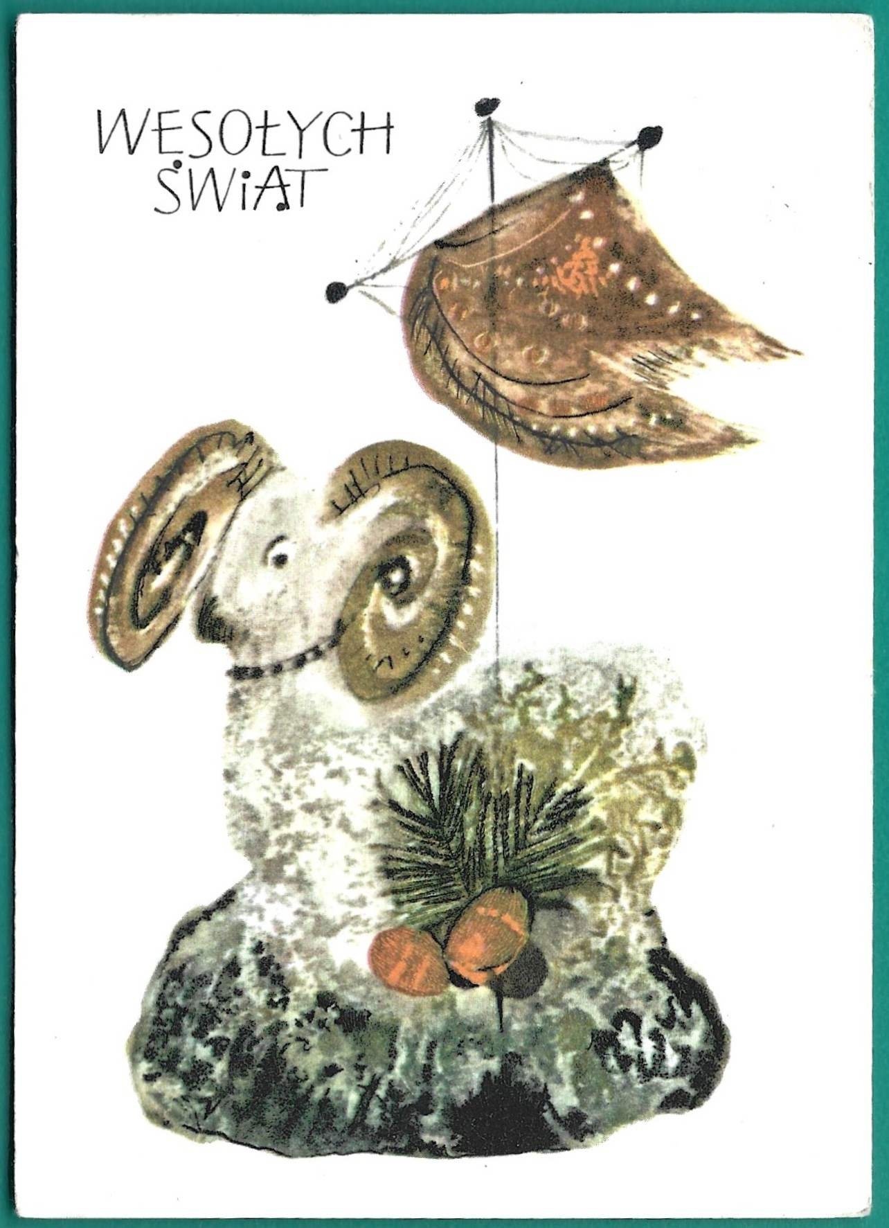 Pocztówka wielkanocna - WESOŁYCH ŚWIĄT - Bohdan Wróblewski, 1966 r.