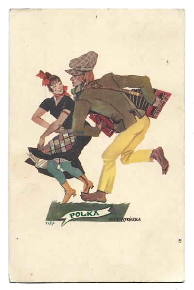 Pocztówka - Tańce Polskie POLKA, Zofia Stryjeńska, 1935 r.