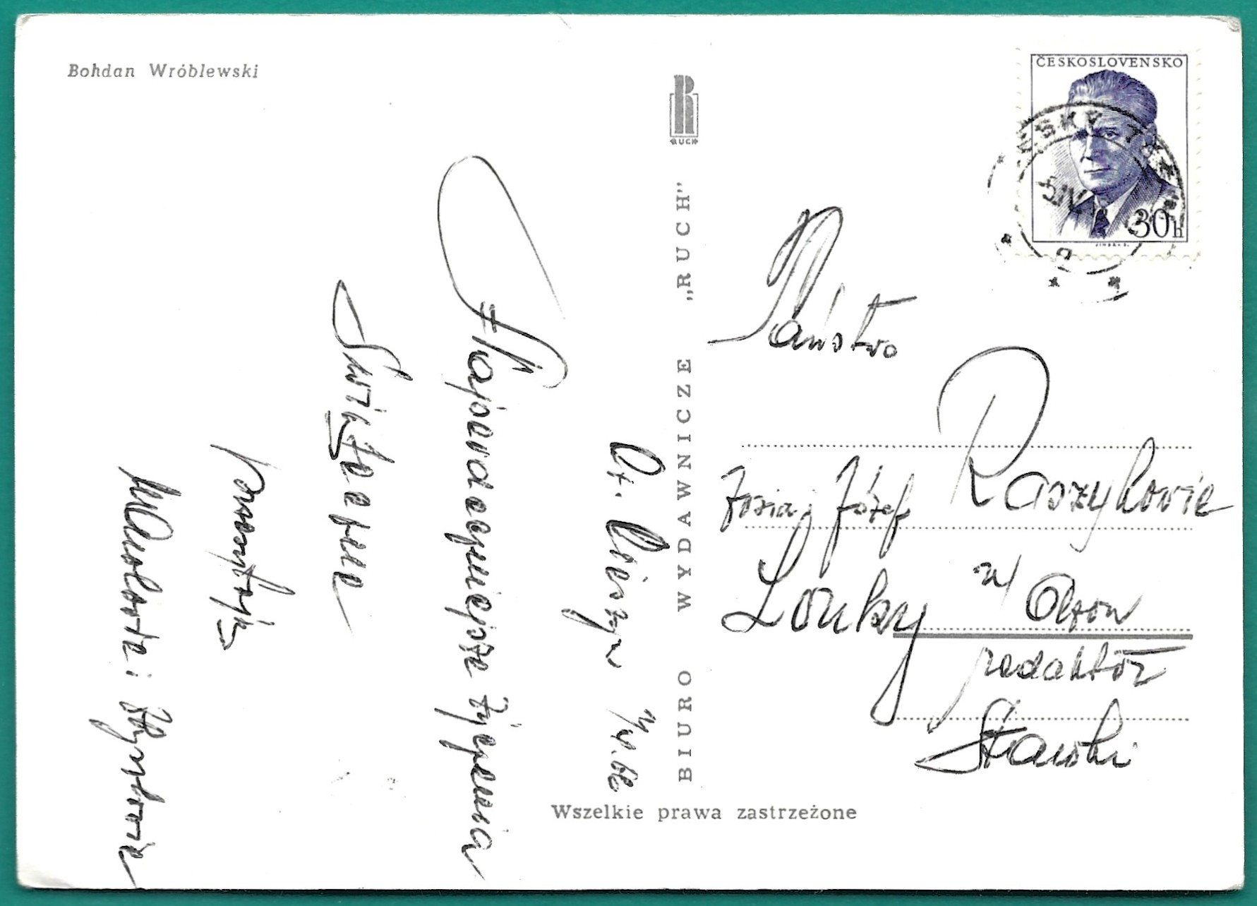 Pocztówka wielkanocna - WESOŁYCH ŚWIĄT - Bohdan Wróblewski, 1966 r.