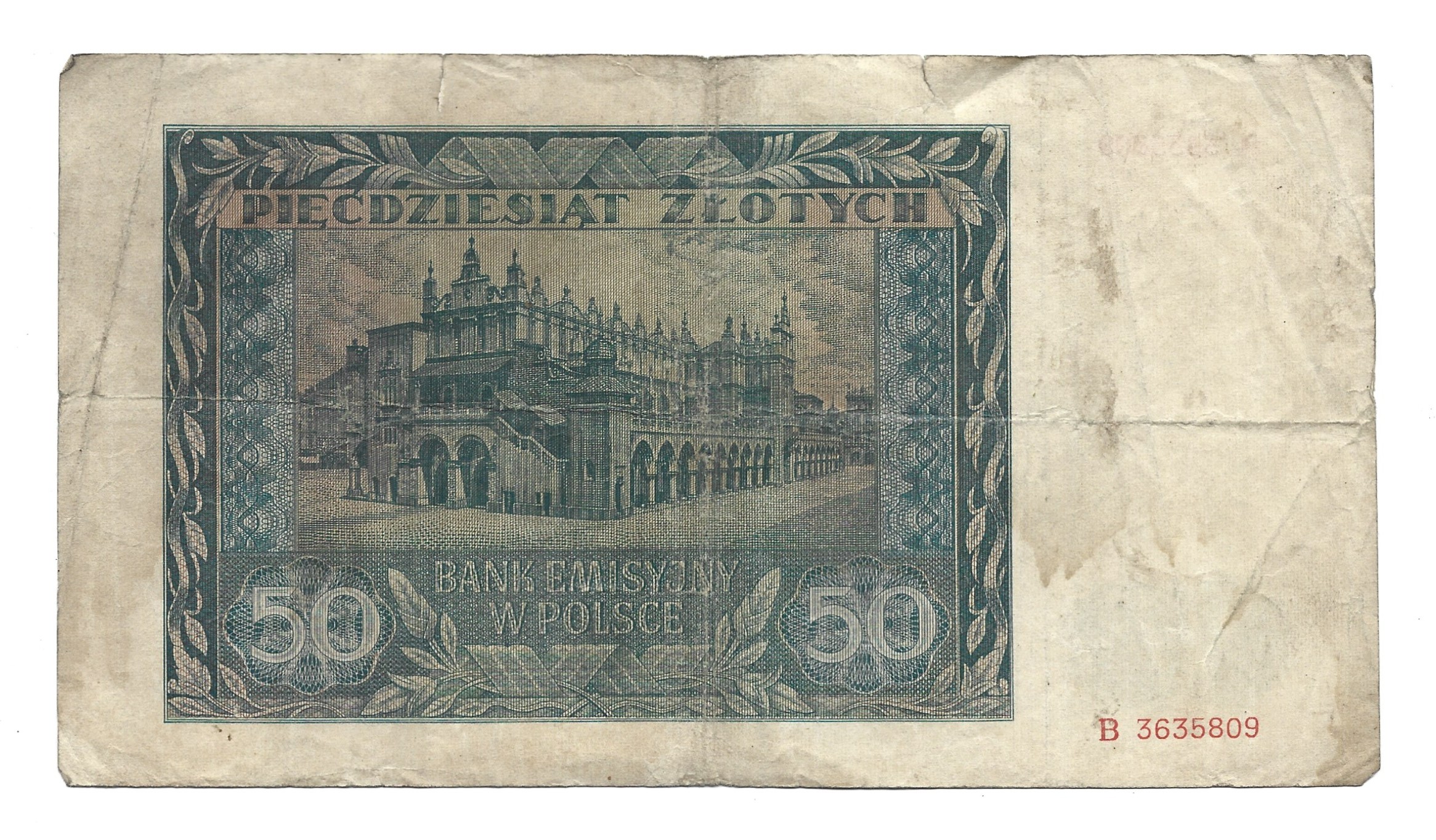 Zestaw banknotów (5 szt.) - 50 złotych, 1941 r.