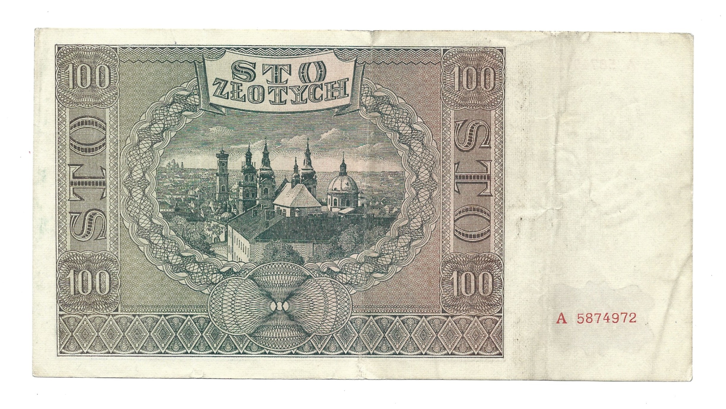 Banknot – 100 STO ZŁOTYCH, 1941 r. – Bank Emisyjny w Polsce