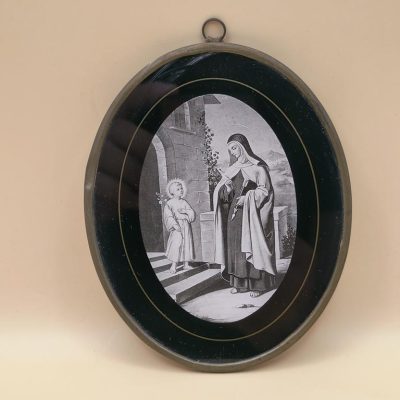 Obrazek religijny - Święta Teresa z Avila z Dzieciątkiem Jezus, XIX-XX w.