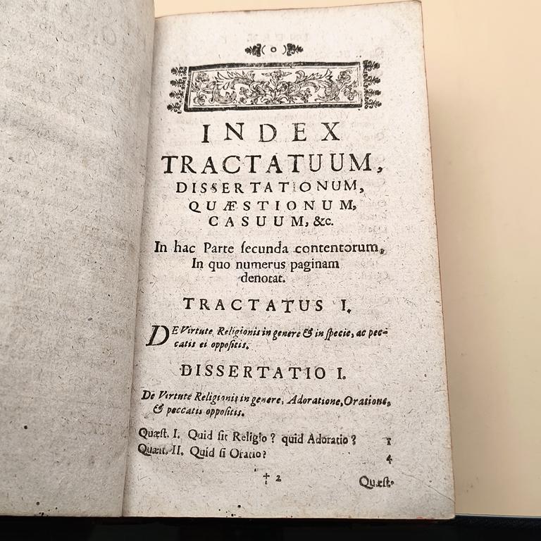 Starodruk "CURSUS THEOLOGIAE MORALIS" - P. REINERO SASSERATH, 1760 r. - Kurs teologii moralnej