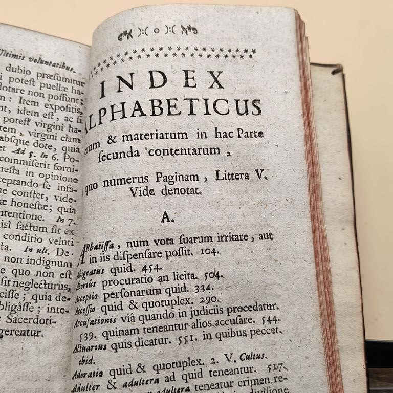 Starodruk "CURSUS THEOLOGIAE MORALIS" - P. REINERO SASSERATH, 1760 r. - Kurs teologii moralnej