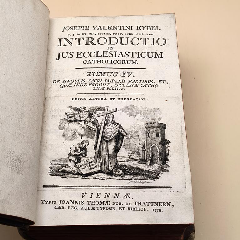 Starodruk "INTRODUCTIO IN JUS ECCLESIASTICUM CATHOLICORUM" Joseph Valentin Eybel - Wprowadzenie do katolickiego prawa kanonicznego, 1779 r.