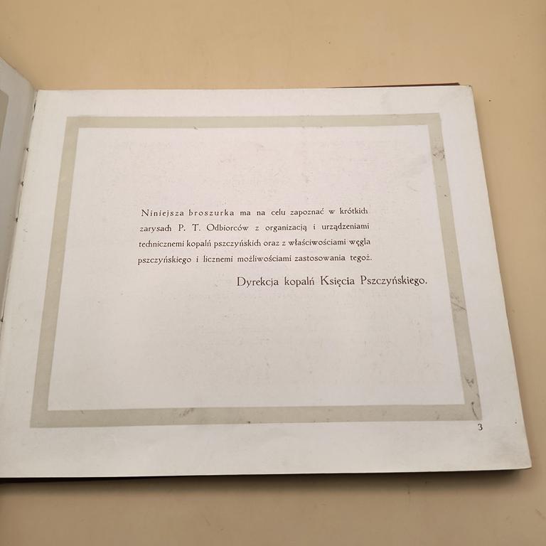 Książka "Pszczyńskie kopalnie węgla UNITAS. Kopalnie węgla Księcia Pszczyńskiego na Górnym Śląsku", Katowice, 1929 r.