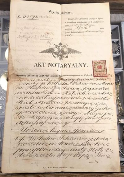 Akt Notarialny - Kęty, 1918 r.
