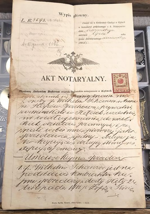 Akt Notarialny - Kęty, 1918 r.