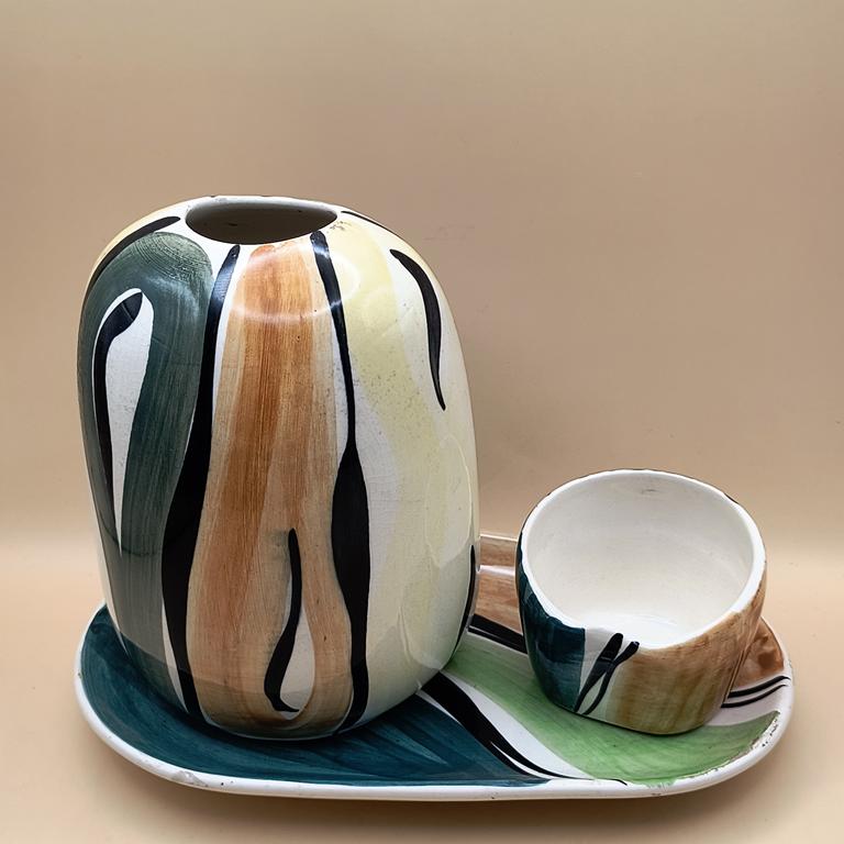 Zestaw ceramiczny z Zakładów Fajansu „Włocławek” w stylu New Look („pikasiak”)