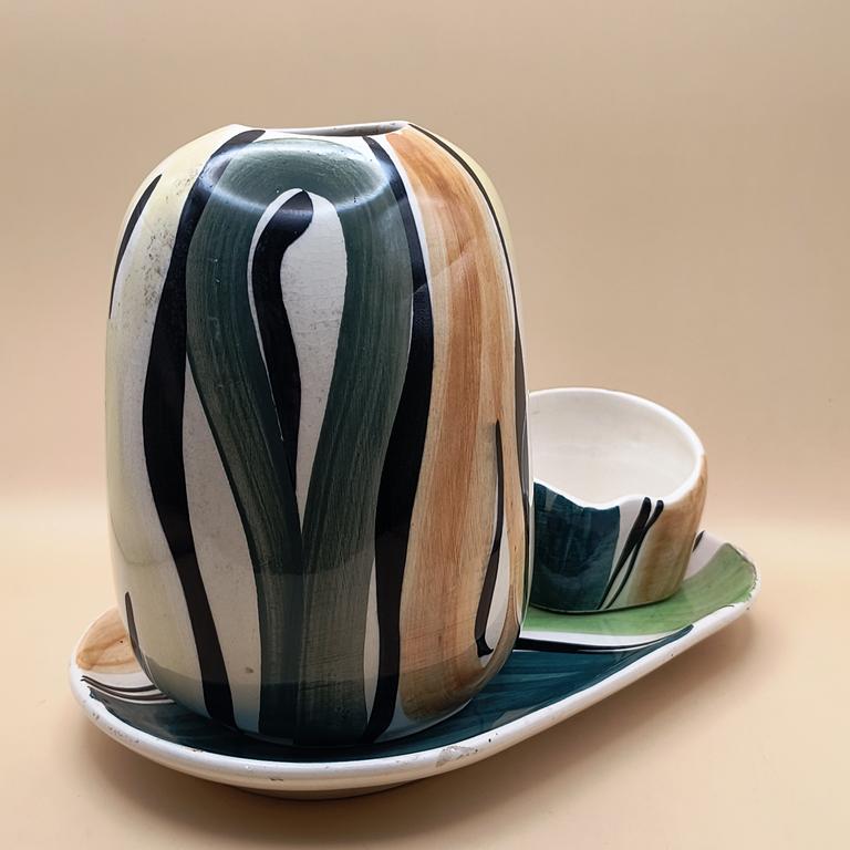 Zestaw ceramiczny z Zakładów Fajansu „Włocławek” w stylu New Look („pikasiak”)