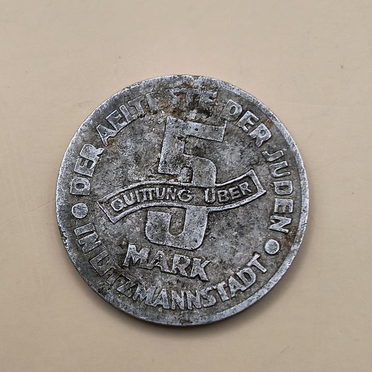 Moneta – 5 marek 1943 – Getto w Łodzi
