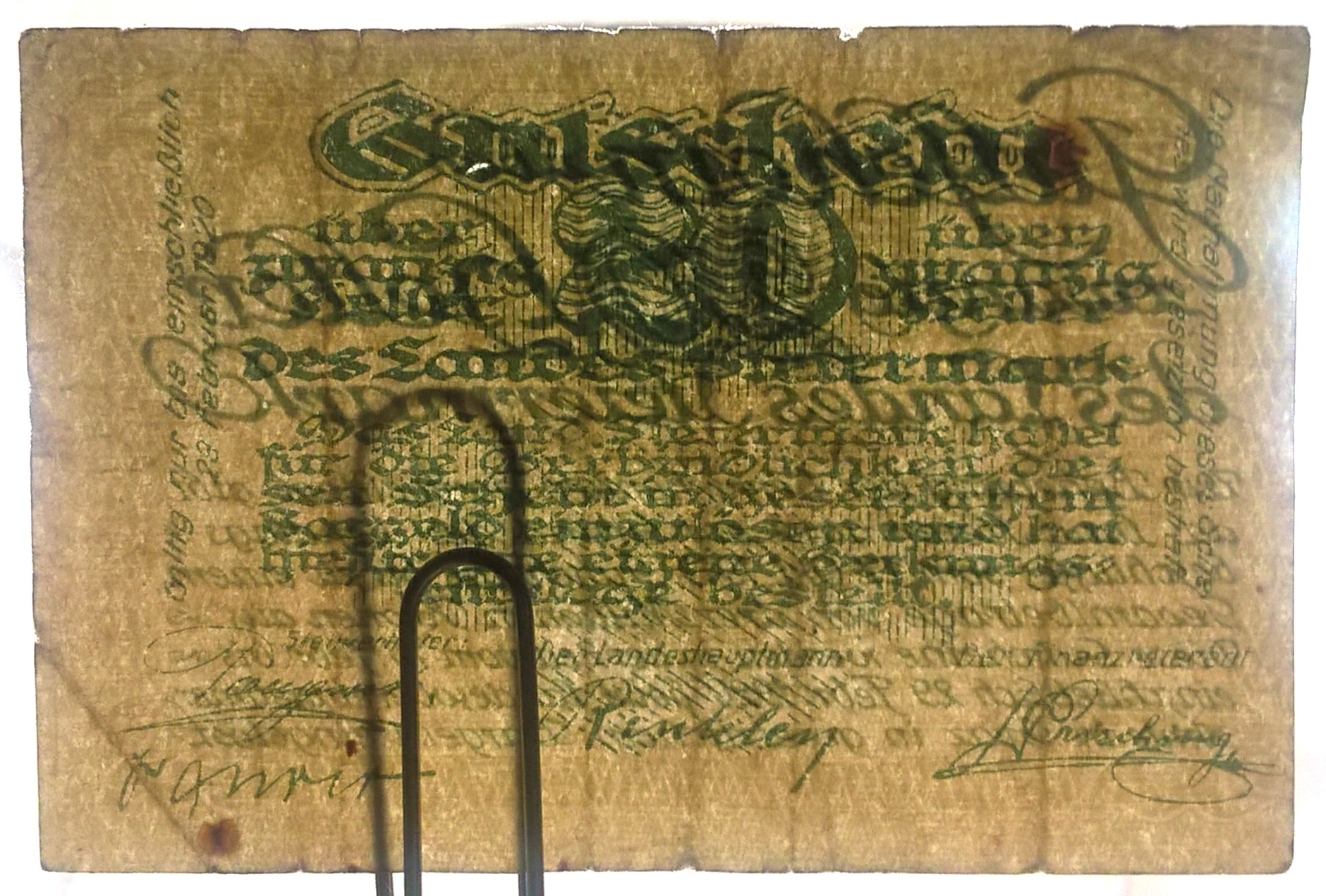 Banknot – 20 HELLER Des Landes Steiermark – 20 HALERZY, Kraj związkowy Styria, 1920 r.