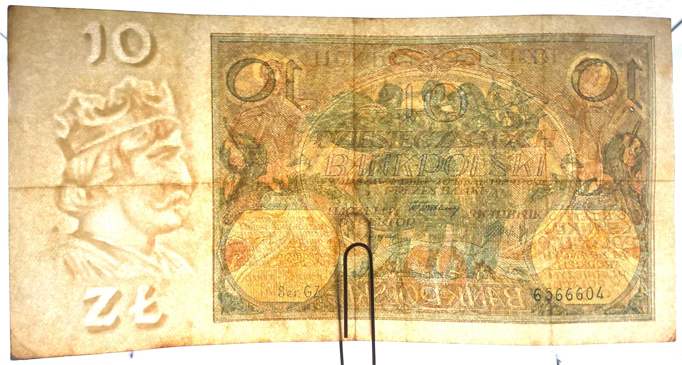 Banknot – 10 DZIESIĘĆ ZŁOTYCH, 1929 r. – Bank Polski
