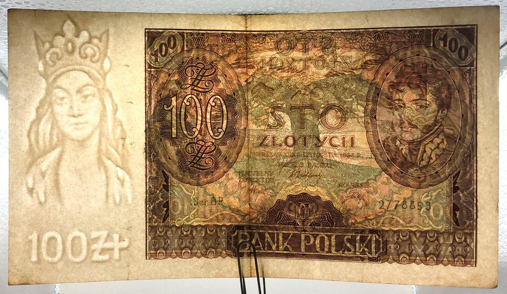 Banknot – 100 ZŁOTYCH, 1934 r. – Bank Polski