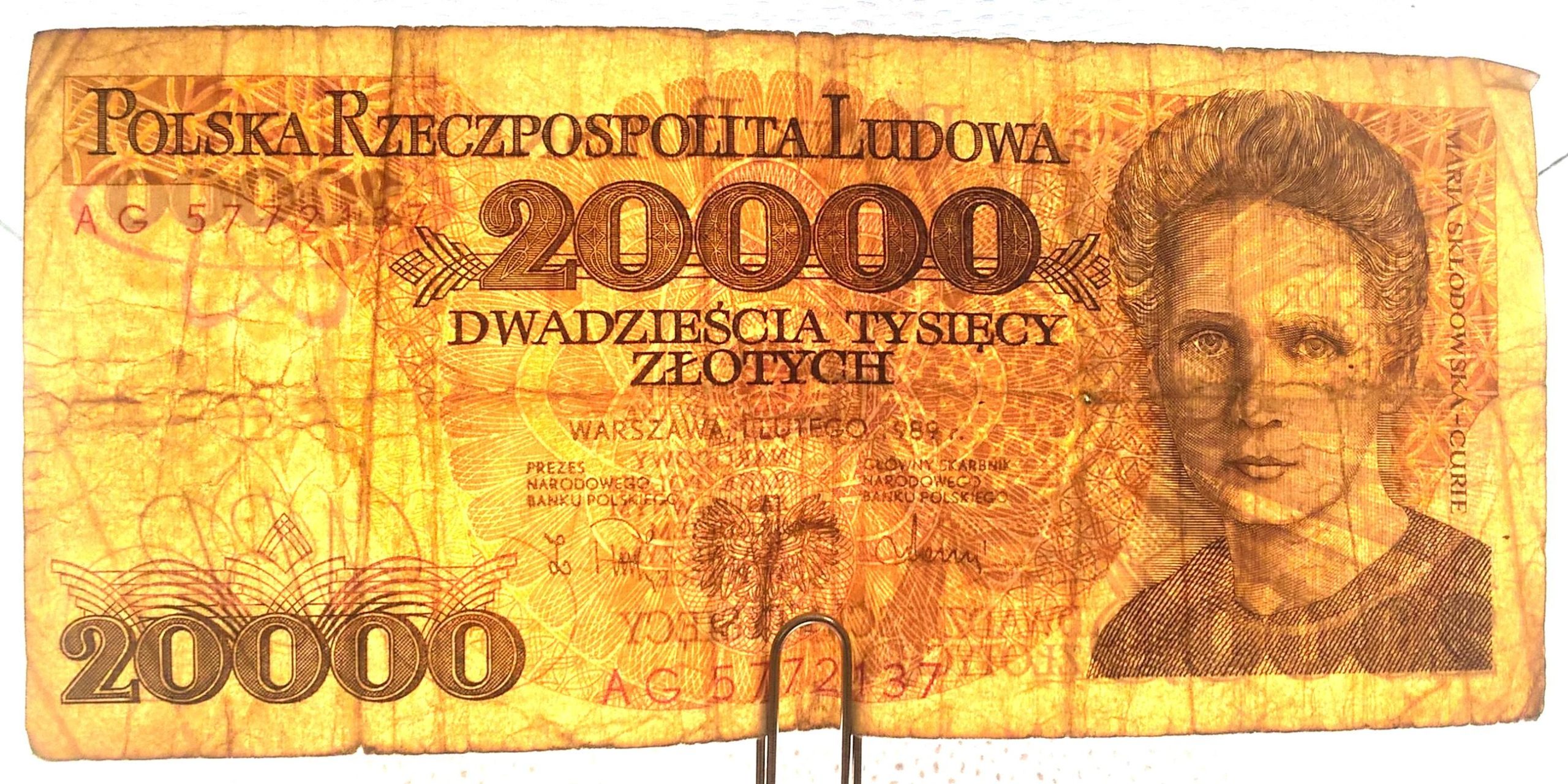 Banknot PRL - 20 000 zł, 1989 r.
