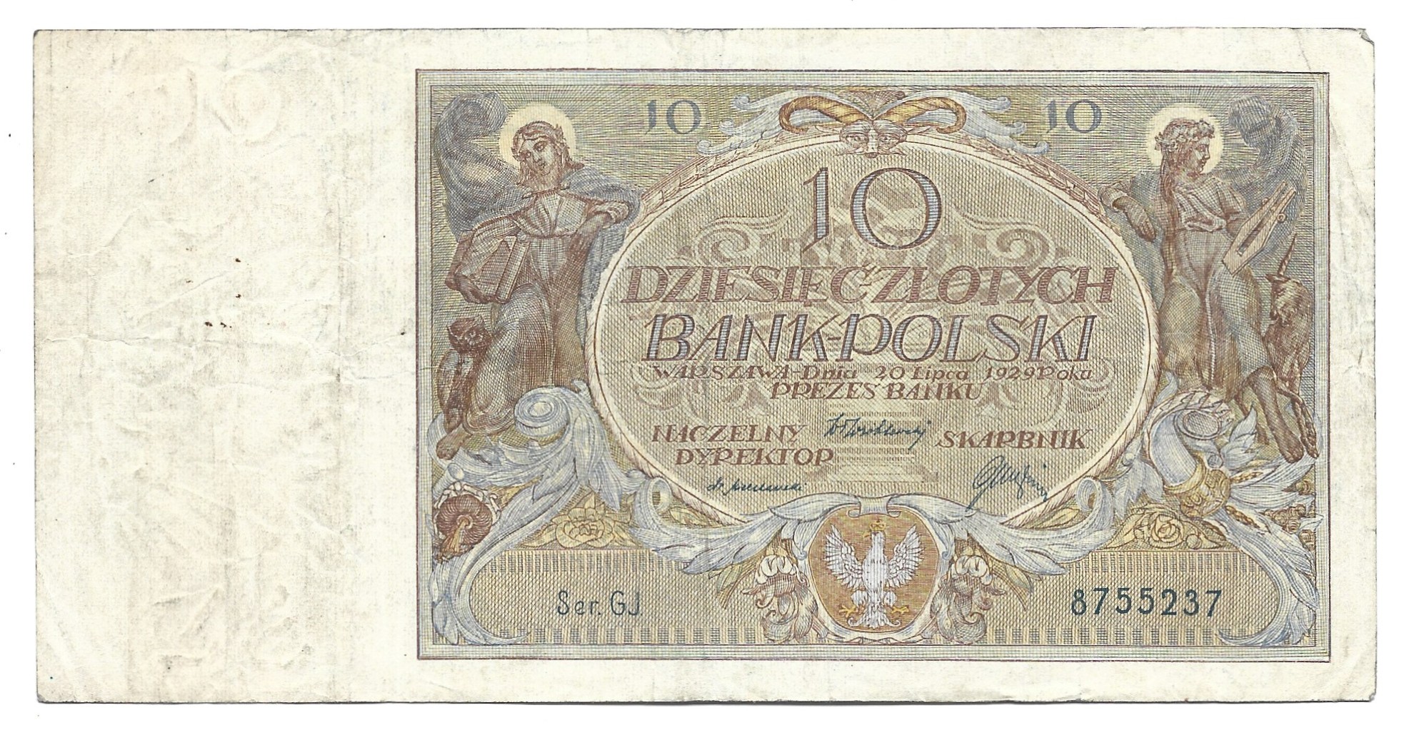 Banknot - 10 ZŁOTYCH, 1929 r.