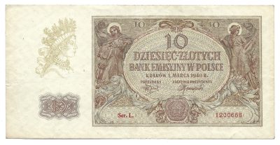 Banknot – 10 ZŁOTYCH, 1940 r.