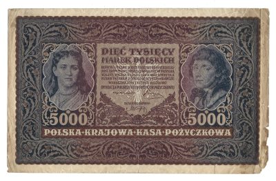 Banknot - PIĘĆ TYSIĘCY MAREK POLSKICH, 1920 r.