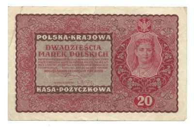 Banknot – 20 MAREK POLSKICH, 1919 r.