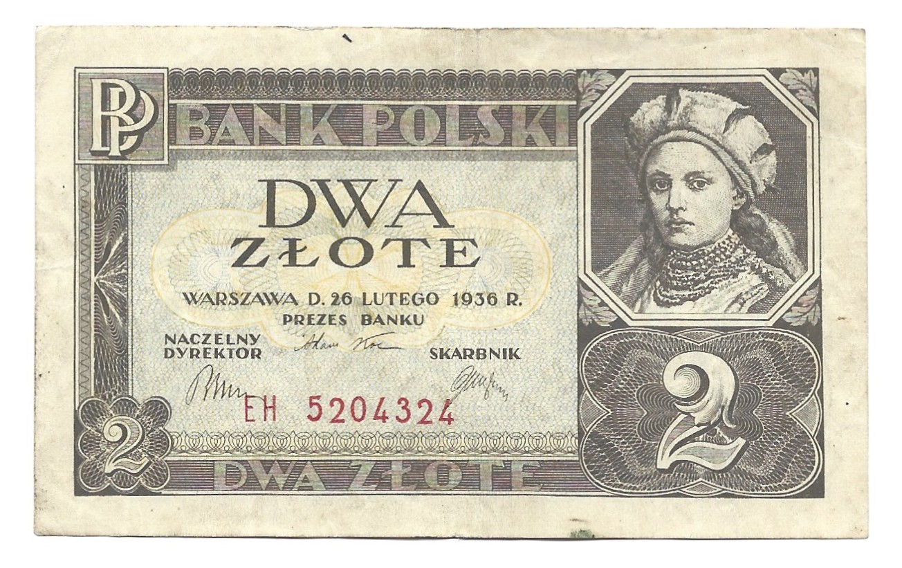 Banknot - 2 ZŁOTE, 1936 r.