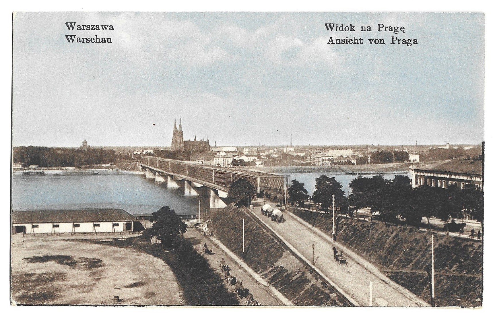Pocztówka - Warszawa. Widok na Pragę - Warschau. Ansicht von Praga