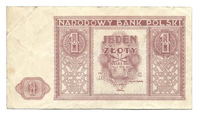 Banknot – 1 ZŁOTY, 1946 r.