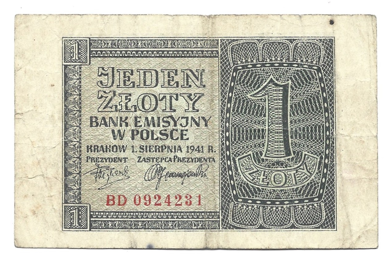 Banknot – 1 ZŁOTY, 1941 r.